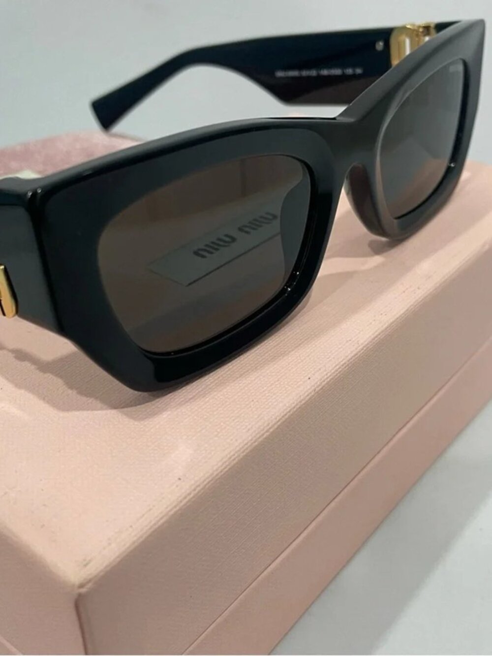 Miu Miu Black Sunglasses with Gold Detail - Picture 4 of 5